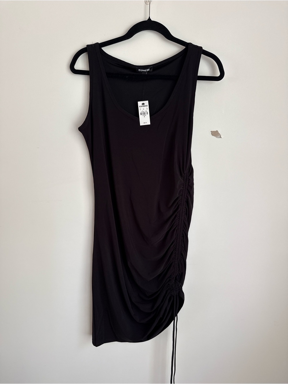 Express Black Ruched Side Tank Mini Dress